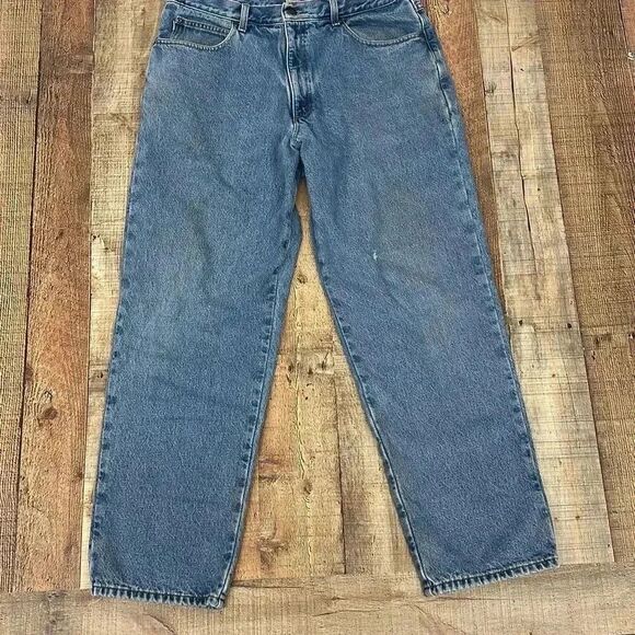 L.L. Bean Relaxed Fit Flannel Lined Jeans - Picture 1 of 7